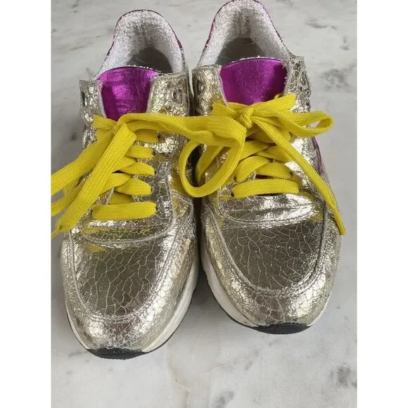 Cynthia Richard Lightning Treasure‎ Gold Women's 8 size 39 Sneakers Shoes $245